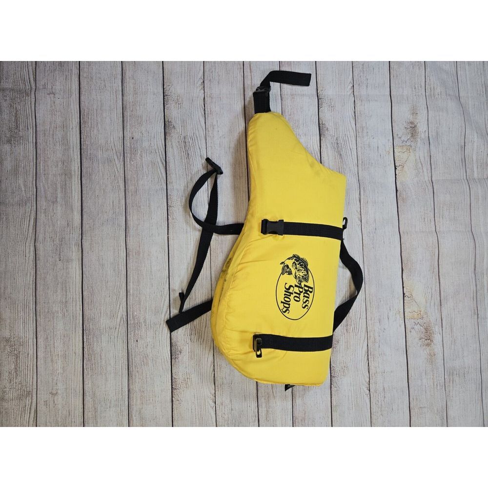 Bass Pro Shops Large Pet Swim Paddle Aid Vest Yellow 60-80 Lbs D Clip Adj Straps